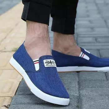 2023 Популярные мужские холщовые кроссовки Slip-On с низким верхом 42