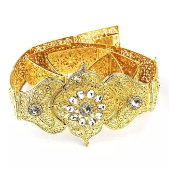 2023 пояс с цветком для женщин, металлические позолоченные свадебные украшения, цепочка на живот, свадебный подарок белый