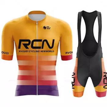 2023 Pro Team Rcn Summer Bike Wear Short Sleeve Maillot Ciclismo Men Cycling Jersey Suit Summer Breathable Bicycle Clothing Sets XXS