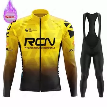 2023 Rcn Team Winter Thermal Fleece Cycling Clothing Men s Jersey Suit Warm Bicycle Велосипедная одежда MTB Malllot Ciclismo Hombre XS