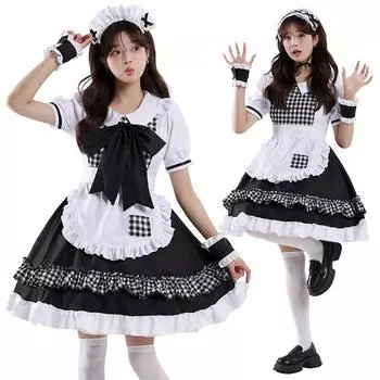 2023 Рождество и Новый год Красная Шапочка Косплей Горничная Юбка - Подарок Лолите Платье M