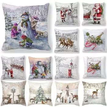 2023 С Новым годом украшения 45x45 см Рождественская наволочка Рождественское украшение для дома Рождественское украшение 40x40cm
