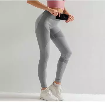 2023 сексуальные персиковые бедра, высокая эластичность, брюки для йоги, женские вязаные бесшовные дышащие тонкие укороченные брюки S чёрный