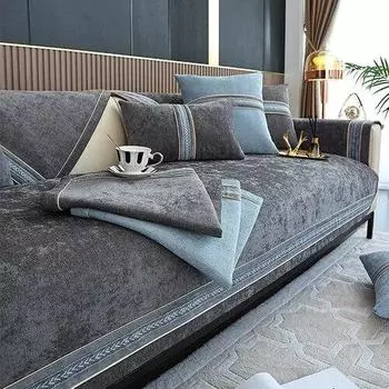 2023 синельный диванный коврик Four Seasons, универсальная простая серая салфетка для дивана, обернутая подушка для сиденья, чехол для спинки, полотенце, домашняя наволочка 70x70cm