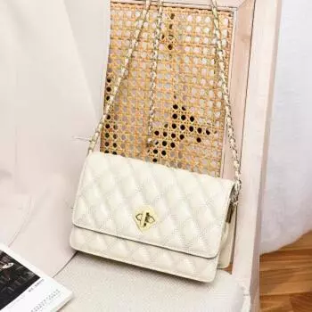 2023 Сумка из воловьей кожи, женская сумка, модная универсальная сумка через плечо, женская маленькая сумка-цепочка с ароматом, маленькая сумка с золотым шаром, одинарная M белый