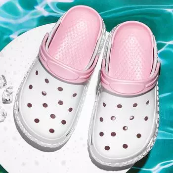 2023 Summer Breathable Hole Slippers: Non-slip Unisex Beach Sandals 40 жёлтый/чёрный