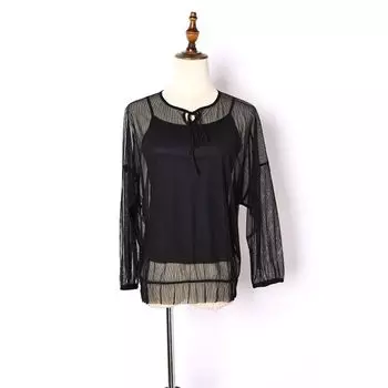 2023 Summer New Design Sense Thin Knitwear Loose Overclothes Two-piece Set Elegant Slim Looking Fashion All-Match Fashion Black S