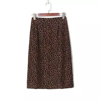 2023 Summer Women s Clothing Fashion European and American Style Leopard Print Print High Waist Silm Slim Looking Temperament Wild Midi Skirt Deep leopard print L