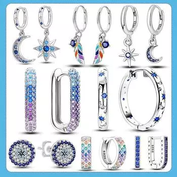 2023 сверкающее серебро 925 пробы, серьги, оригинальные подвески, серьги-кольца для женщин, ювелирные изделия, подарки