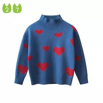 2023 Свитер для девочек, водолазка, весенний детский свитер 90cm
