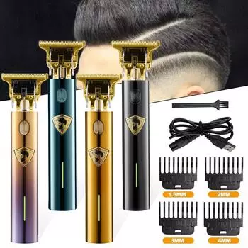 2023 T9 USB электрическая машинка для стрижки волос для мужчин, машина для стрижки волос, перезаряжаемая мужская бритва, триммер, парикмахерский профессиональный триммер для бороды
