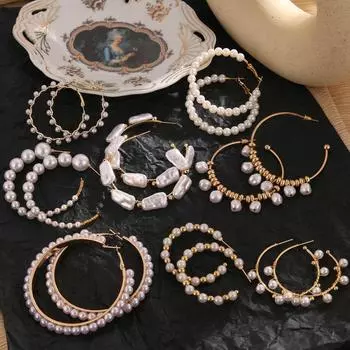 2023 темперамент ретро дикие серьги женские жемчужные серьги-крючки Lovey 1