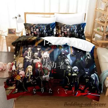 2023 The Eminence in Shadow Bedding Set Single Twin Full Queen King Size Bed Set Adult Kid Bedroom Duvetcover Sets Anime Bed US Queen(228x228cm)