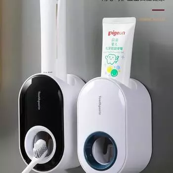 2023 Toothpaste Dispenser Wall-Mounted Automatic Toothpaste Squeezer Toothpaste Holder for Hole-Free Wall Hanging