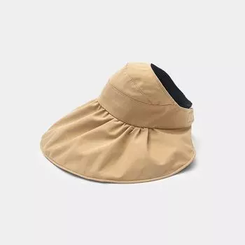 2023 Topless Hat Female Face Covering Big Brim UV Sun Protection Hat Summer Vinyl Bucket Hat Sports Sun-Proof Hat Card