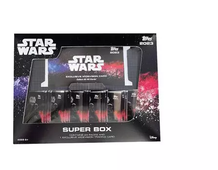 2023 Topps Star Wars Flagship Super Hobby Box 24 шт. 1 Wide Vision Trading + карточка.