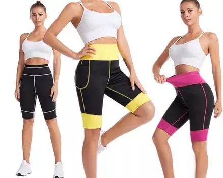 Женский тренажер для талии, спортивные штаны для сауны, формирователь тела, тренажер для похудения, животик S чёрный