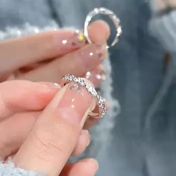 2023 Twisted Diamond Stacking Open Fashion Ring - Простой и элегантный дизайн в виде кубика сахара Twist Ring, Copper Plated Platinum