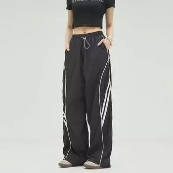 2023 Унисекс Свободные Твиловые Шаровары Спортивные Штаны - Модные Повседневные Леггинсы для Мужчин и Женщин XXXL серый