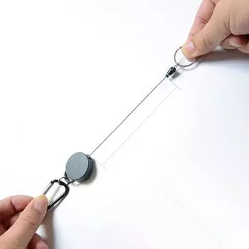 2023 Упругий стальной трос эластичный брелок выдвижной брелок для сигнализации чёрный