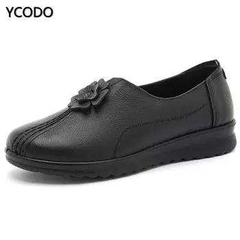 2023 Весна и осень 2023 г. Лоферы из воловьей кожи с мягкой подошвой, повседневные удобные лоферы из натуральной кожи 41 чёрный