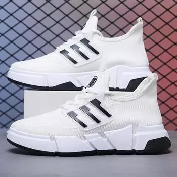 2023 Весна и осень, новая мужская обувь, спортивная повседневная дышащая сетчатая трендовая модная обувь 39 чёрный