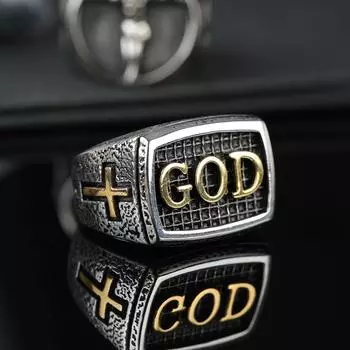 2023 Винтаж Ретро Серебряный Цвет Кольцо Из Нержавеющей Стали для Мужчин Женщин Молитва Христианский Иисус Группа Байкер Рок Свадебные Украшения 7