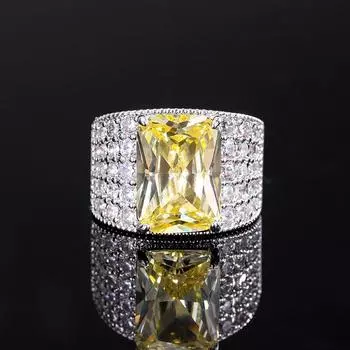 2023 Винтажный стиль Европейская и американская мода Высококачественная текстура прямоугольный бриллиант мужское кольцо 7