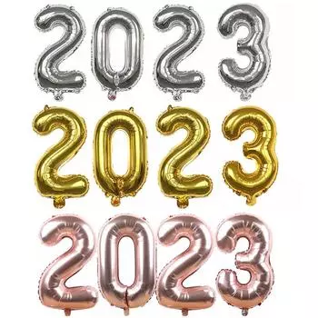 2023 Воздушные шары с номерами, воздушные шары из алюминиевой фольги, рождественские украшения, принадлежности для Нового года, фестиваль Навидад, вечеринка, юбилей, свадебные украшения 16 inches золотой