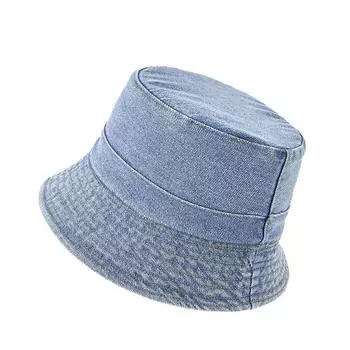 2023 Высококачественная джинсовая панама с плоским верхом, женская кепка от солнца для отдыха, мужская рыбацкая шляпа на открытом воздухе 56-59 см 58cm head 56-59cm