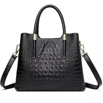 2023 Высококачественные женские сумки из искусственной кожи с крокодиловым принтом, большая вместительная сумка, модная женская сумка на плечо (20cm<Max Length<30cm)