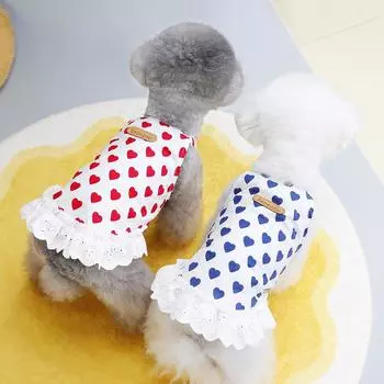 2023 весенне-летняя модная одежда для домашних животных, юбка для собак, Тедди Шнауцер, юбка для маленьких собак, оптовая продажа с фабрики, одежда для кошек, Ropa XS красный