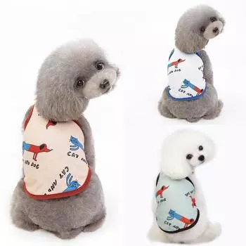 2023 весенне-летняя новая одежда для домашних животных, весенне-летняя одежда для собак, жилет для домашних животных, хлопковый жилет для кошек и собак S коричневый