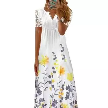 2023 весеннее платье с принтом, сексуальное женское модное летнее платье с короткими рукавами и длинными рукавами, женское свободное платье трапециевидной формы, элегантная одежда 26019 S орион