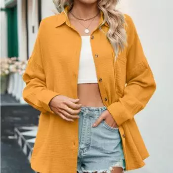 2023 весенние зеленые рубашки на пуговицах, женские хлопковые блузки с длинными рукавами, летние корейские офисные женские блузки, базовые белые синие топы 26543 S армия зеленый