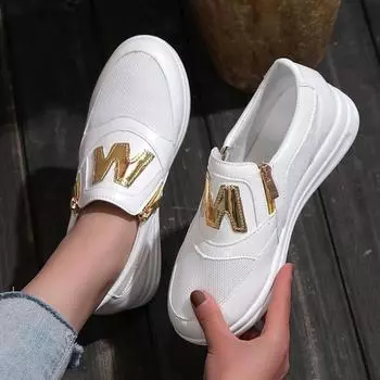 2023 весенняя новая спортивная обувь большого размера, однотонная повседневная спортивная обувь с плоской нижней боковой молнией, легкая и удобная