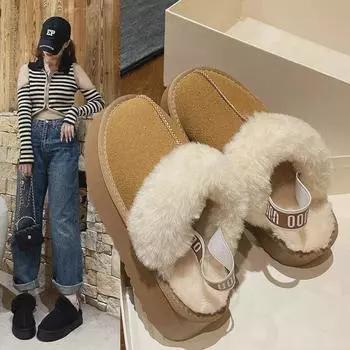 2023 Women s Korean Platform Thick-Soled Velvet-Lined Winter Snow Boots 38 чёрный