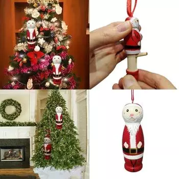 2023 Забавный кулон Санта-Клауса, растягивающиеся рождественские украшения, товары для новогодней вечеринки, домашние декоративные поделки 1