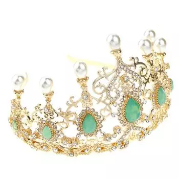 2023 Жемчужный Кристалл Женская Корона Этнические Свадебные Украшения Золотой Цвет Арабская Невеста Бижутерия Подарок белый