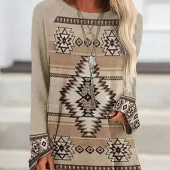 2023 Женская футболка с абстрактным полосатым принтом в виде картины Футболки Женская модная футболка Топы с длинным рукавом Футболки Женская футболка Винтаж S