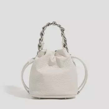 2023 Женская мини-сумка-хобо с цепочкой: Сумка-мессенджер через плечо French Niche High-End Texture грязно-белый