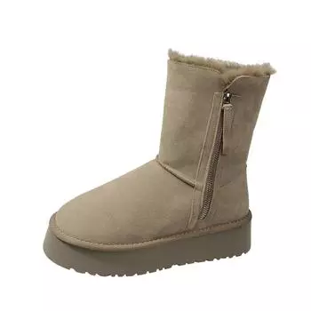 2023 женские теплые зимние ботинки, новые зимние женские хлопковые туфли с круглым носком, теплые нескользящие зимние ботинки 35 малиновый