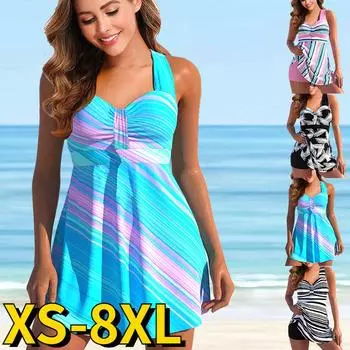 2023 женский купальник, сексуальный комплект бикини, женский купальник большого размера, танкини, купальный костюм, монокини, новый дизайн, пляжная одежда с принтом XS-8XL S чёрный