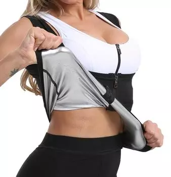 Женские топы для сауны и пота, корсеты для похудения, фитнес-корсеты с застежкой-молнией S/M серебряный