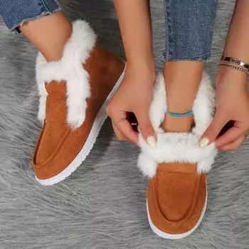 2023 зимние большие замшевые теплые хлопковые туфли, повседневные зимние ботинки, низкие плюшевые хлопковые туфли 36 серый