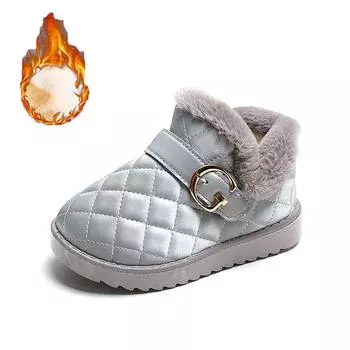 2023 зимние новые детские зимние сапоги, водонепроницаемые толстые теплые ботинки для девочек 21 чёрный