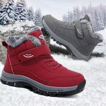 2023 зимняя модная новая мужская и женская хлопковая обувь, теплые зимние ботинки, непромокаемая спортивная повседневная обувь 35 красный