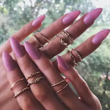 2024 12 шт., набор колец из сплава в стиле ретро в стиле бохо, в стиле панк, с кристаллами для вечеринок, ювелирные изделия, подарки