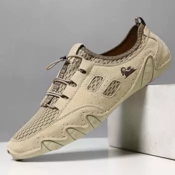 2024 2024 Новые мужские мокасины из натуральной кожи с дышащей сеткой Повседневная обувь Кожаные кроссовки Обувь для мужчин Мягкая подошва Обувь Plus 38-46 38