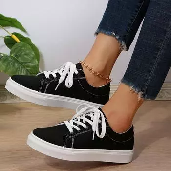 2024 2024 Повседневные спортивные женские вулканизированные женские парусиновые летние осенние легкие однотонные туфли на плоской подошве 35 белый